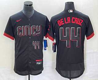 Men%27s Cincinnati Reds #44 Elly De La Cruz Number Black 2023 City Connect Flex Base Stitched Baseball Jersey3